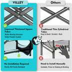 VILLEY Tall Directors Chair, Folding Camping Chair with Footrest | Heavy Duty 900D Oxford Fabric, 350 lbs Capacity, Portable Folding Seat with Side Table for Outdoor Events, Camping & Fishing