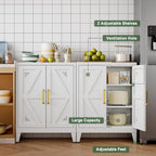 32" Metal Bathroom Storage Cabinet,Floor Storage Cabinet with 2 Doors and 2 Adjustable Shelves,Freestanding Sideboard for Small Spaces, Hallway, Dining Room,White
