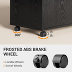 DEVAISE 5-Drawer Wood Drawer Cabinet, Office Storage Cabinet, Black | Craft Storage Cabinet, Under Desk Drawer, Rolling Cart Furniture, Adjustable Shelf & Wheels, Printer Stand, Home Office