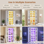 SEDETA 71" Tall 6-Tier Display Cabinet with Doors and Adjustable Shelves