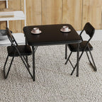 Folding Table and Chair Set of 3 Fold-Flat Design No Assembly PU Padded | 3-Piece PU Padded No Assembly PU Padded Comfort – A Perfect Space-Saving Activity Set for Kids Ages 2-8
