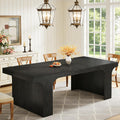 Tribesigns 71" Large Dining Table for 6-8, Farmhouse Kitchen Table, Rectangular Dining Table with Sturdy Reinforced Metal Frame and Curved Legs for Kitchen & Dining Room