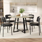 Round Dining Table for 4-6 People,47 Inch Dining Room Table,Modern Circle Kitchen Table with Storage Shelf and Metal Legs for Dining Room,Kitchen,Grey (Table Only)