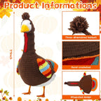 Abbylike Turkey Porch Goose Outfit Fall Thanksgiving Porch Goose Outfits Costume Clothes Fits Large 23'' Cement for Garden Yard Statue Pathway Decorations