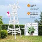 Wooden Windmill, Weather-Proof Wind Spinner, Outdoor Wind Mill for Garden Lawn Patio Decoration (White, Large)