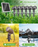 CLY 6 in 1 Solar Spotlights Landscape Outdoor Garden, Solar Spotlights IP66 Waterproof Landscape Lighting with Remote 18M Cable for Garden, Lawn, Patio, 2700K/4000K/6500K