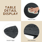 Black Round Dining Table for 4-6, Modern Wood Kitchen Table, 45" Circle Dining Table with Pedestal for Kitchen,Living Room,Apartment,Restaurant,Small Spaces