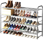 LINZINAR Shoe Rack 4 Tier Storage Organizer for Closet Entryway Metal Grey