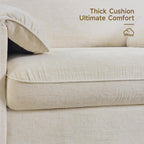 ONBRILL Oversized Accent Chair, 41 Inch Chenille Fabric Armchair, Beige | Comfy Single Sofa Chair with Padded Arms, Pocket Spring Cushion, Modern Reading Chair for Living Room, Bedroom, Apartment
