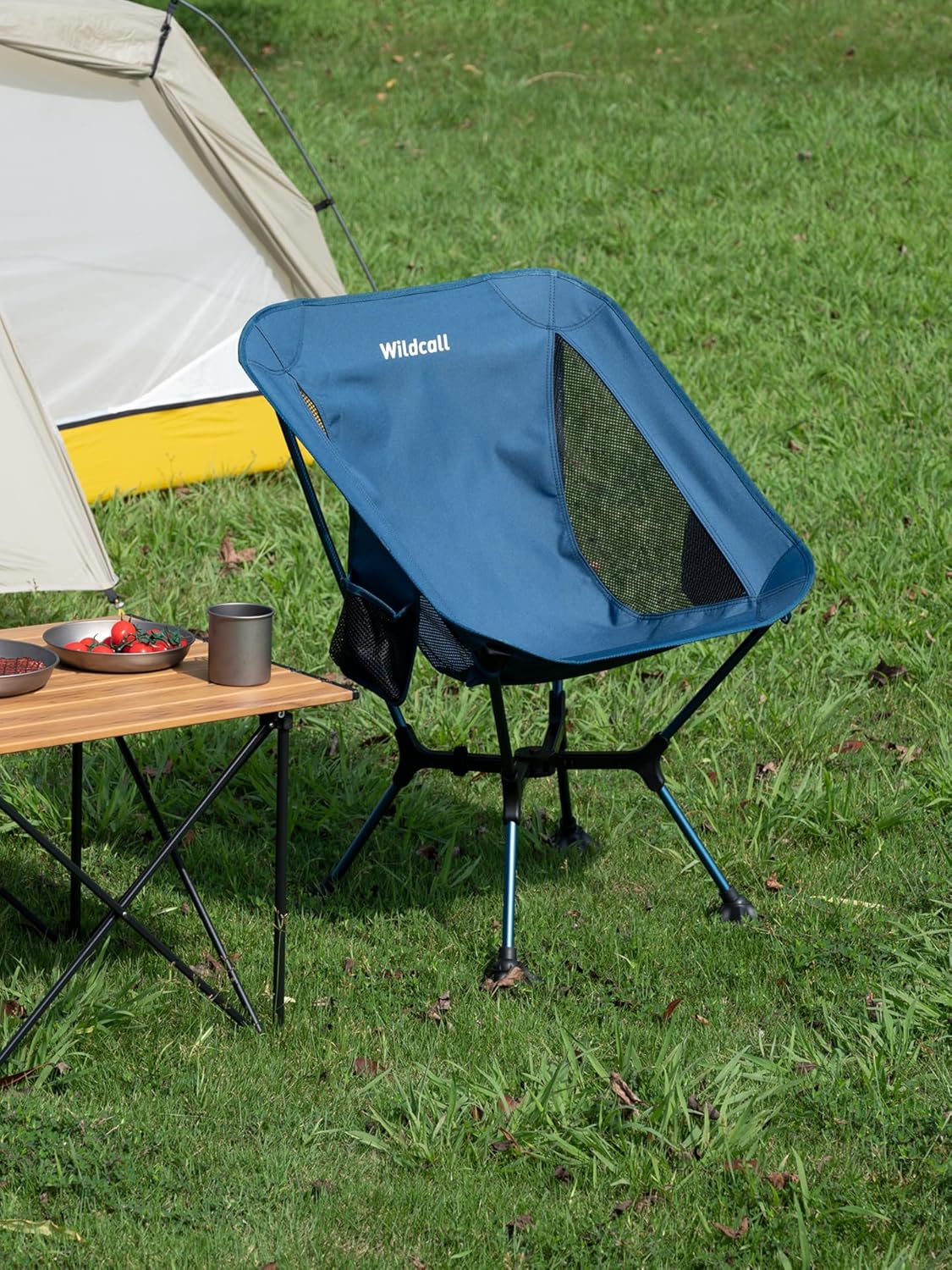 WildCall Lightweight Folding Camping Chair Quick Setup Frame Beach Chair Compact Backpacking Chair with Anti-Sink Feet