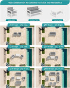 SERWALL HDPE Outdoor Loveseat with Cushions, All Weather Use Outdoor Loveseat Sofa, White Frame/Grey Cushion