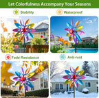 Wind Spinners Outdoor Garden Decor, 13 Inches Metal Windmill Yard Decorations Outdoor, Wind Pinwheels Gardening Gifts for Women Mom Backyard, Patio, Lawn Decor