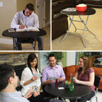 LIFETIME 33-Inch Round Folding Table, Black, Portable Indoor Outdoor Use