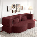 JOYBASE 78in Sofa Couch Convertible Oversized Cloud Loveseat Minimalist Sleeper Sofa Bed for Living Room, Apartment, Office, No Assembly Required (Wine Red)