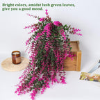 Fake Monkey Plants Hanging Eucalyptus Vines Fake Vines Faux Hanging Plants for Outdoor Garden Yard Backdrop Decor Indoor Room Table Wall Home Hanging Decoration(Fuchsia)