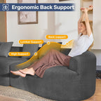 110” Modern Curved Sofa,Oversized Couch for Living Room,Cloud Couch,Modular Sectional Sofa with Deep Seat,No Assembly Required,Black