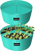 2 Pack 10 Gallon 3 Compartment Potato Grow Bag,Vegetable Growing BagThickened PE Garden Pots with Drainage Holes Branch-Binding Holes, Reusable Plant Bag for Vegetables、Flowers