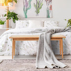 Entryway Bench, Solid Wood Kitchen Dining Bench, Mid Century Modern End of Bed Bench with Rattan Woven Top for Bedroom, Dining Room, Entry Way, 39.37" L x 11.2" W x 17.7" H, Natural