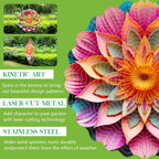 Stainless Steel Wind Spinner Indoor Outdoor Garden Decoration Crafts Ornaments 10 inch 3D Frosted Wind Spinner Mandala Worth Gift Wind Sculptures