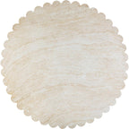 First of a Kind 54" Round Concrete Table in Travertine Finish - Modern Dining Table with Petal-Inspired Design - Seats 6, Indoor/Outdoor Use - Durable and Stylish for Elegant Gatherings