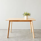 Amazon Basics Certified Sturdy Solid Wood Rectangular Dining Table, Easy Assembly, Kitchen Table, 29.5" D x 47.2" W x 29.5" H, Natural Wood