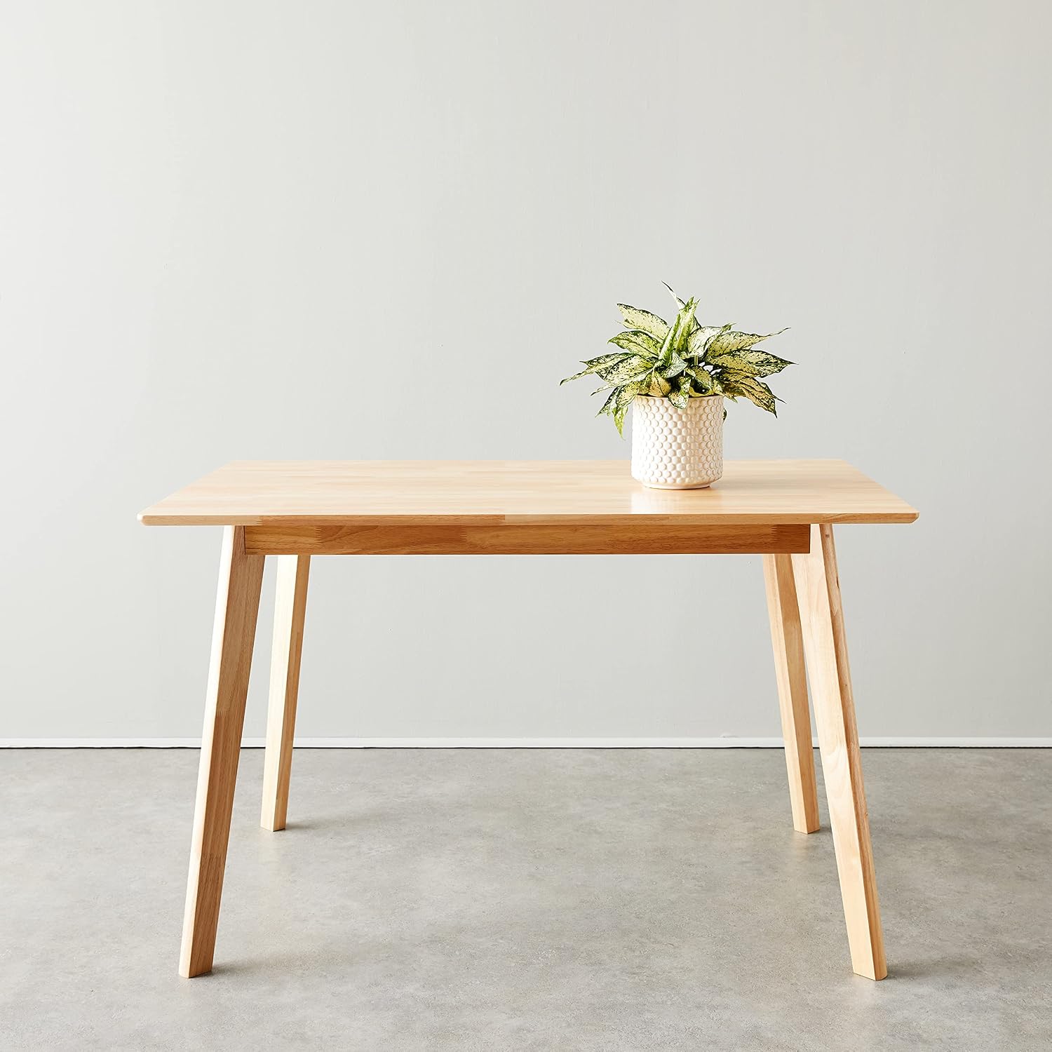 Amazon Basics Certified Sturdy Solid Wood Rectangular Dining Table, Easy Assembly, Kitchen Table, 29.5" D x 47.2" W x 29.5" H, Natural Wood