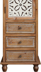 KTART 54''Tall Kitchen Pantry Cupboard Storage Cabine,Narrow Accent Cabinet | Solid Wood Frame;Farmhouse/French Country Narrow Corner Glass Display Cabinet;Narrow Storage Cabinet;Tall Accent Cabinet