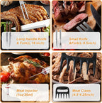 137PCS BBQ Grill Accessories Set – Stainless Steel Grill Tools for Outdoor Grill with Carrying Case, Heatproof Handles & BBQ Utensils for Camping, Backyard & Gifts