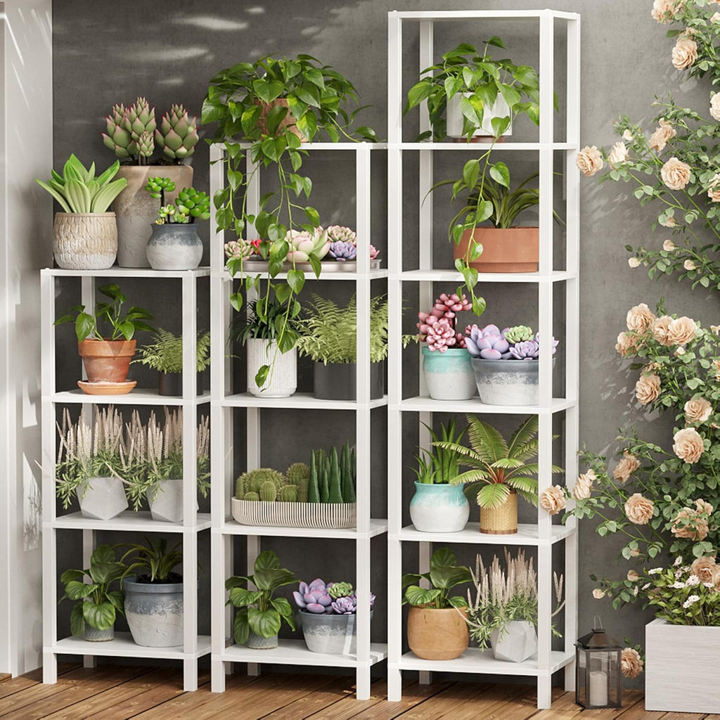 TUTOTAK Bookshelf, 6-Tier Tall Book Shelf, Narrow Bookcase for Small Space, DIY Stackable Bookshelf, for Living Room, Office, Study, Entryway, Industrial, White BS01BW006