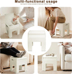 Modern Nightstand - Multifunctional Plastic Bedside Table with Storage Space, Side Table Easy Assembly for Bedroom, Dorm and Small Areas (14.2" D x 11.8" W x 15.78" H, Beige White)