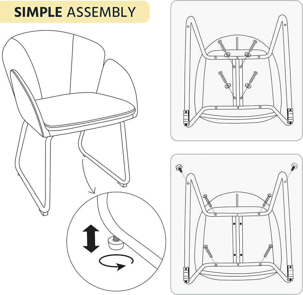 Yaheetech Modern Velvet Vanity Chair Armchair, Flower Shaped Makeup Chair with Golden Metal Legs for Living Room/Makeup Room/Bedroom/Home Office/Kitchen, White