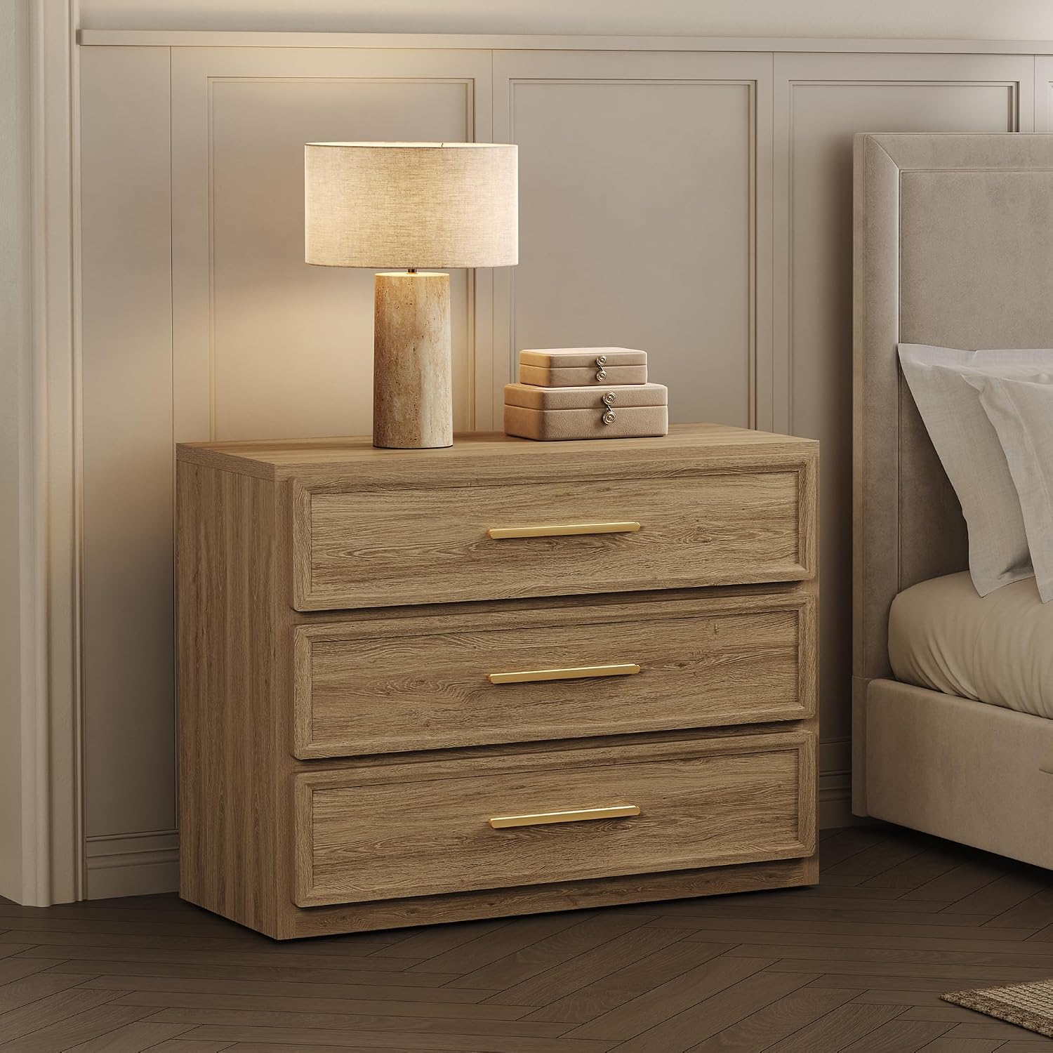 SICOTAS Oversized Night Stand Set 2 for Bedroom 31.3" Bedside Table