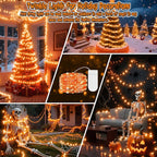 TingMiao Halloween Orange Fairy Lights Battery Operate,7.2ft 20 LEDs String Lights Silver Copper Wire for Hallowen Christmas DIY Decoration Wedding Party (6 Pack)