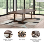 Signature Design by Ashley Yingden Collection Extendable Wood Dining Table, Rectangular 84" to 108" Length with 24" Removable Leaf, Seats 8, Hardwood Solids & Mango Wood Veneer, Dark Warm Brown