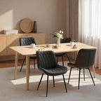 GarveeHome Dining Chairs Set of 6, Modern Dining Room Chairs with Thick Cushions, Upholstered Faux Leather Cushion Seat and Sturdy Metal Legs, Kitchen Side Armless Chair Black