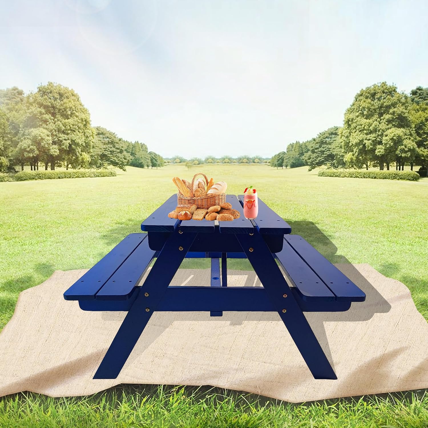 Children's Dining Tables and Chairs Set - 5-Piece Kids Table and Chair Set for Toddlers, Durable Wooden Activity Table with 4 Chairs for Drawing, Eating, and Playtime, Easy to Clean