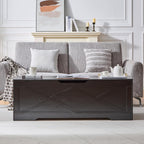 55.1" Storage Bench,Storage Chest for Entryway, Mudroom & Bedroom | 55.1L”x15.7W”x19.1H” Wooden Storage Bench,Storage Trunk with 2 Safety Hinges,Supports 220 lb,Easy Assembly( Black)