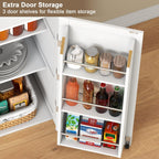 ChooChoo Narrow Kitchen Pantry Storage Cabinet, Slim Storage Cabinet with Adjustable Shelves and Open Shelves, Tall Freestanding Pantry Cabinet for Small Spaces, Kitchen, Dining Room, Bathroom, White