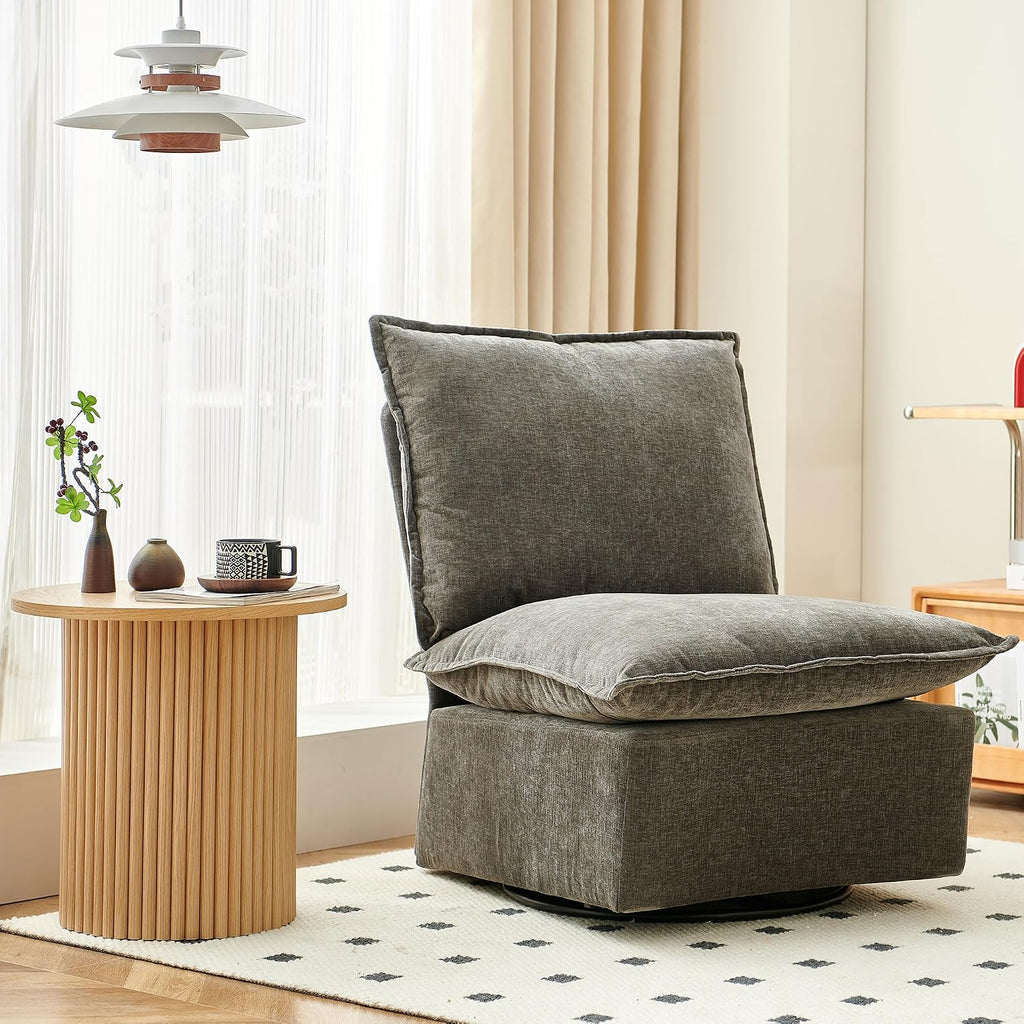 Homedot Small Round Accent Side Table with Wood Strip Base for Living Room, 19.69" Cicle End Table Engineered Wood Desktop Solid Oak Veneer Furnish, Modern Nightstand Table for Bedroom