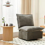 Homedot Small Round Accent Side Table with Wood Strip Base for Living Room, 19.69" Cicle End Table Engineered Wood Desktop Solid Oak Veneer Furnish, Modern Nightstand Table for Bedroom
