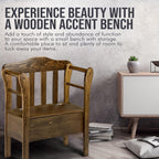 Peaceful Classics Bench with Storage - Small Wooden Storage Bench for Entryway, Hallway, Mudroom, Farmhouse, Bedroom, & Living Room, Amish Handmade Furniture Storage Organizer, Special Walnut