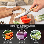 Professional Kitchen Knife 5 inches - All-Purpose Chef's Knife for Meat, Vegetables & More - Cooks Knife with Ergonomic Acacia Wood Handle - German Knife Steel