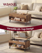 VASAGLE Lift Top Coffee Table with Hidden Storage, Gas Spring