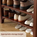 SShoe Rack Bench Mid Century Modern 2-Tier Shoe Rack Organizer for Entryway Hallway or Living Room Farmhouse Rustic Wooden Seat Bench Brown 11.8" Dx31.5 Wx16.5 H