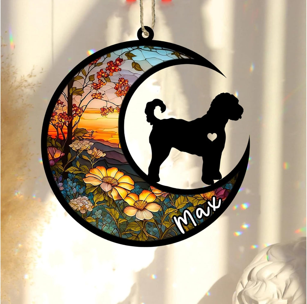 Personalized Dog Memorial, Custom Name Goldendoodle Dog Christmas Ornament with Name, Custom Breeds, Pet Loss Light Catcher, Gifts for Lovers Loss of Pet Sympathy on Mothers Day Christmas