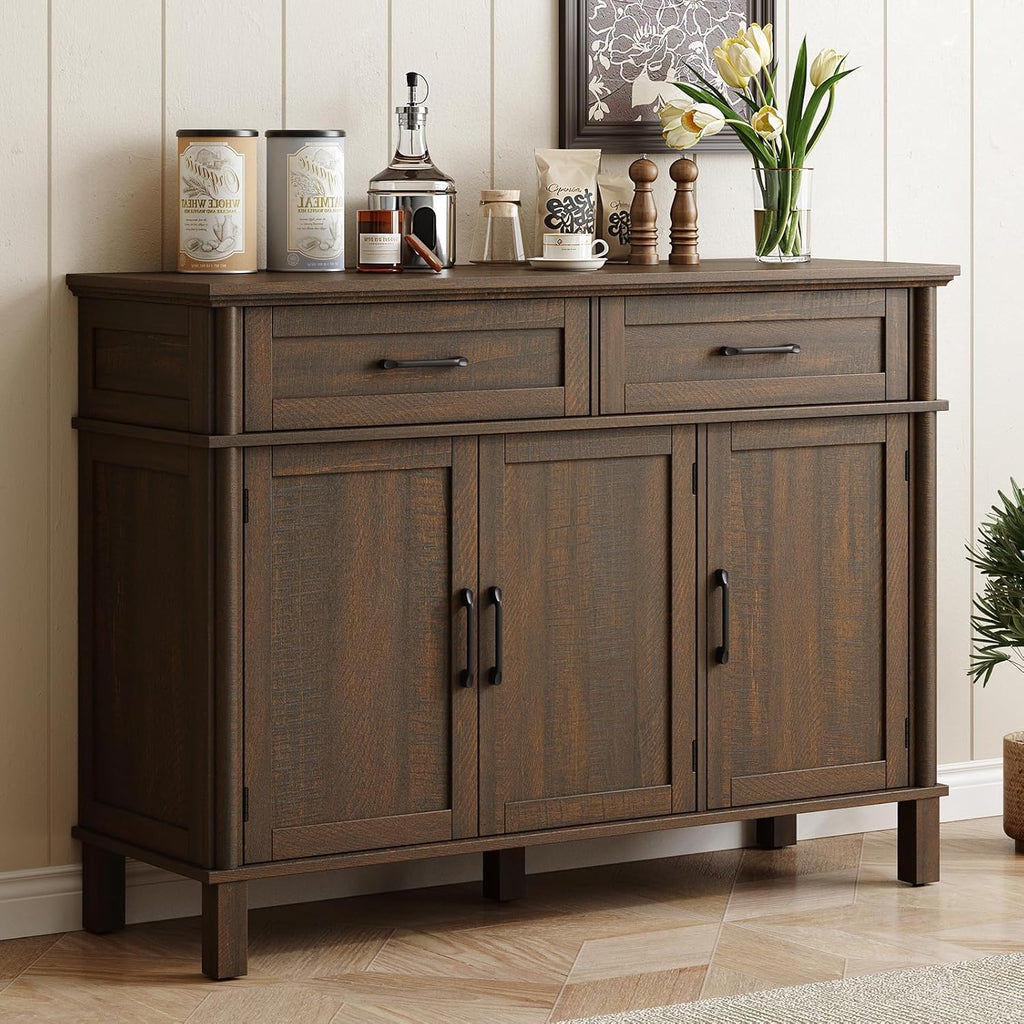 ONBRILL 48 Inch Buffet Cabinet with Storage, Brown