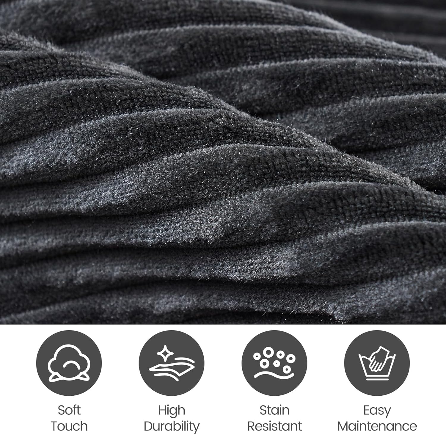 Bean Bag Chairs for Teens, 3FT Bean Bag with Memory Foam Filling, Bean Bag Chairs with Plush Microfiber Removable Cover, Cozy Sofa for Reading, Gaming- Black