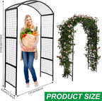 1 PC Metal Garden Arch Garden Trellis for Climbing Plants, Vines, Roses, Outdoor Pergola Trellis with Stake, Wide Garden Archway Arbor Trellis for Lawn Wedding Bridal Party Decor Ceremony