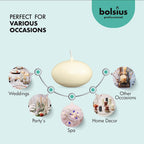 BOLSIUS Unscented Floating Candles - Pure Rich Creamy Ivory, 20 Set - Smokeless, European Quality - Imbue Breathtaking Ambiance for Romantic Wedding Centerpieces, Decorations, Events, Holiday Parties