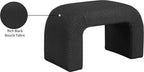 Meridian Furniture 169Black Niagara Collection Modern | Contemporary Boucle Fabric Upholstered Bench with Rich Black Boucle Fabric, Curved Contemporary Design, 28" W x 15.5" D x 17.5" H, Black